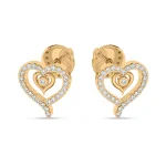 0.57Ct VVS/FG Circle of Light Heart Earrings 18K Gold